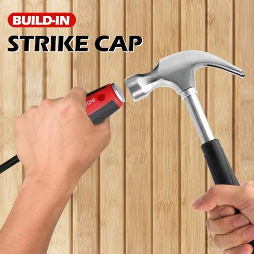 Pry Bar Set 8" 12", 2-Piece Heavy Duty Pry Bar with Ergonomic Handle and Strike Cap, Angled Tip for Prying, Lifting and Pulling Objects