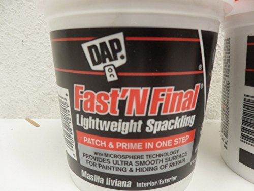 DAP Fast 'N Final Lightweight Spackling, White, 16 Oz (7079812141) (Pack of 2) - size: 16 Fl Oz (Pack of 2)