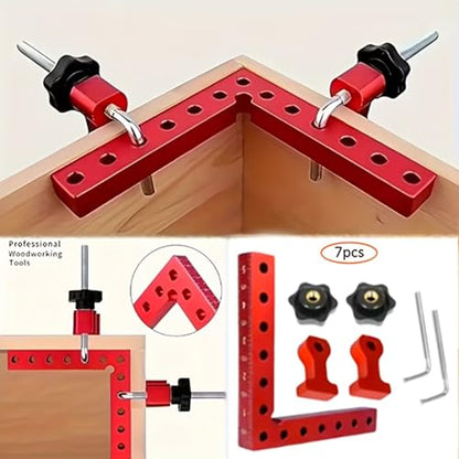 7pcs 90-Degree Precision Right Angle Clamp Set, Suitable for Woodworking, Picture Frames, Boxes, and Drawers