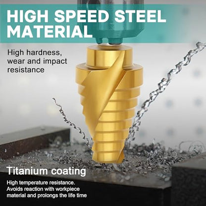 Step Drill Bits with Two Spiral Grooves, 5PCS - style: 5PC-Spiral