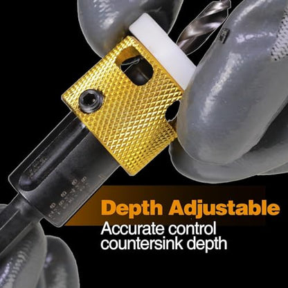5/32" x 3/8" Carbide Tipped Countersink Bit with Depth Stop - size: 5/32" x 3/8" (Single Piece)