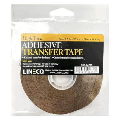 Lineco, High Tack ATG Tape, Brown 5 mil Adhesive, 1/2 in x 36 yd