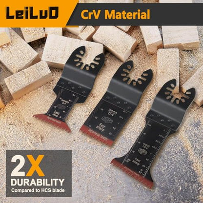 LEILUO 7Pcs Oscillating Tool Blades Wood, Japanese Teeth Multitool Blades