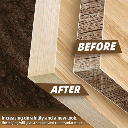 GSCIT Club Oak Edge Banding, 1 1/2 inch x 250ft roll of Veneer Plywood Edge Banding Preglued Flexible, Wood Tape Banding for Cabinet Repair - color: Oak, size: 1 1/2"x 250ft