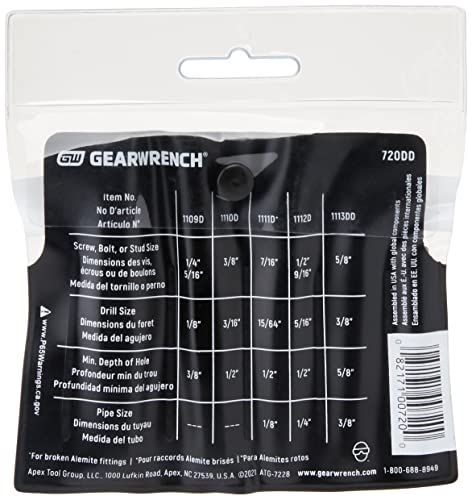 GEARWRENCH 5 Pc. Straight Fluted Screw Extractor Set - 720DD