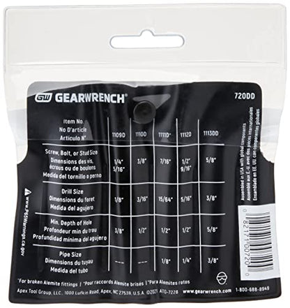 GEARWRENCH 5 Pc. Straight Fluted Screw Extractor Set - 720DD