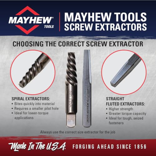 Mayhew Tools 37340 Screw Extractor Set, Carded, 5-piece, multi, one size