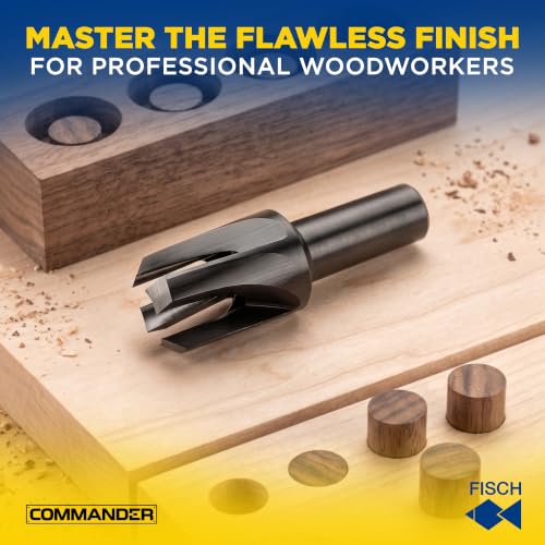 Tapered Plug Cutter Drill Bit - Four Flute Woodworking Tool Steel 5/8 Inch - size: 5/8-Inch