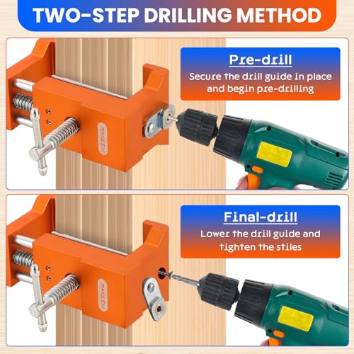 Cabinet Clamps 4 Pack, Protective Pads Included (4, Orange) - color: Orange