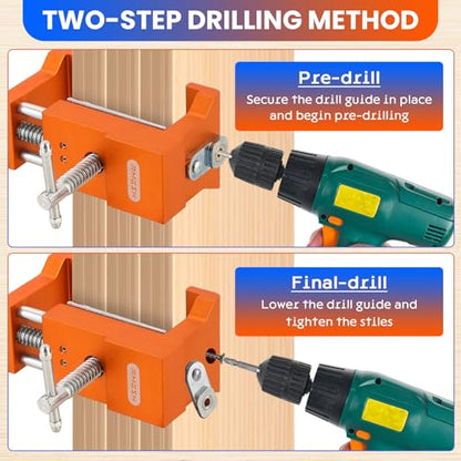 Cabinet Clamps 4 Pack, Protective Pads Included (4, Orange) - color: Orange