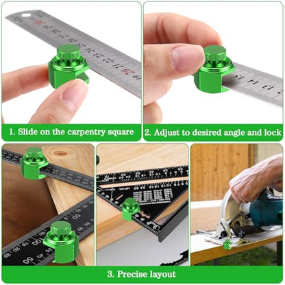 4 Pack Stair Gauge Set, Layout Tool for Framing Square, Green - color: Green