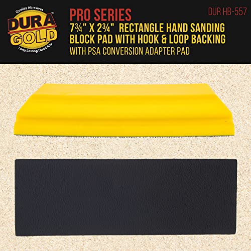 Dura-Gold Pro Series Rectangle 7-3/4" x 2-3/4" Hand Sanding Block Pad with - style: Rectangle