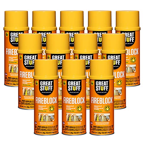 Great Stuff Fireblock Gap Filler | Insulating Foam Sealant, 12 oz. – Orange (12 Pack)