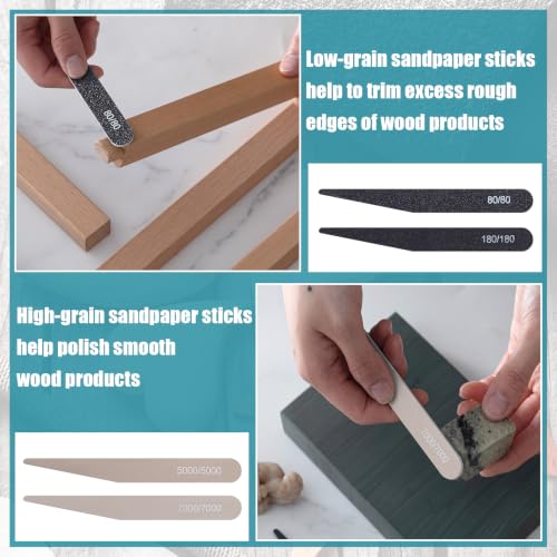 Honoson 10 Pcs Sanding Sticks for Plastic Models, Low Grits, Knife Shape - style: Knife Shape