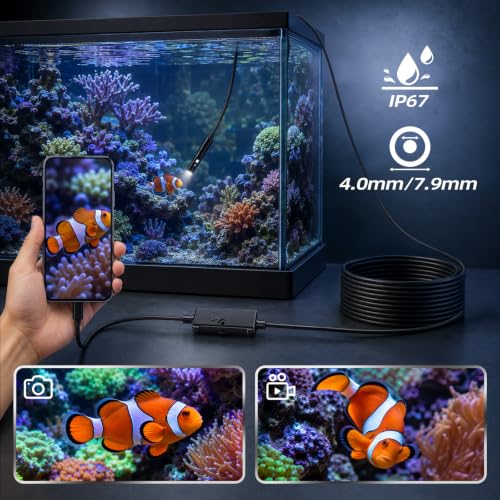 Endoscope Camera with Light for Android & iPhone, 1920P HD Borescope