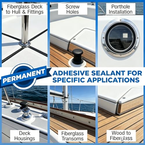 5200 Marine Sealant Adhesive Fast Cure - Permanent, Watertight Bonding and Sealing - UV Resistant, Above & Below Waterline- for Boats, Hulls, Decks & RVs,Pond Sealant 3oz (1Pack Black) - color: 1Pack Black