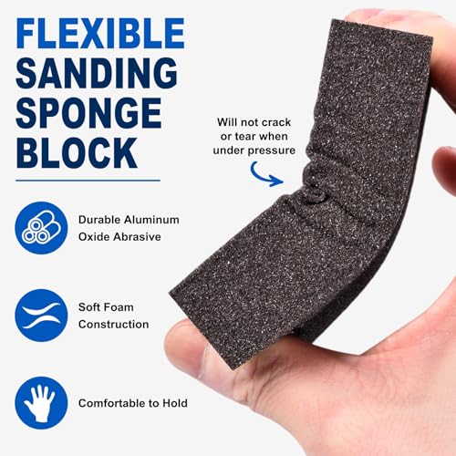 8Pcs 80Grit Angled Sanding Sponges Wet Dry Sanding Blocks - size: 80 Grit
