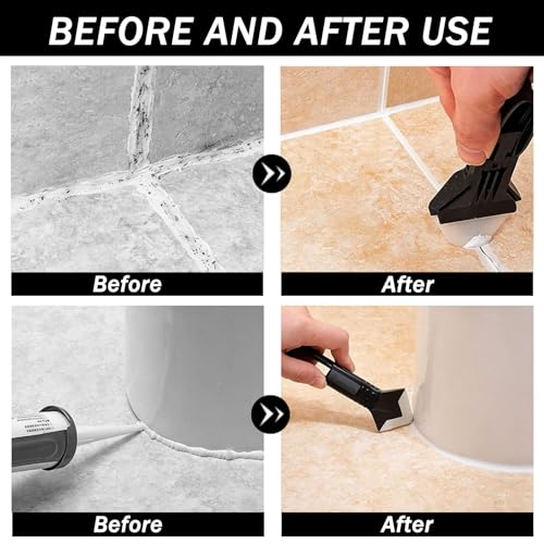 Caulk Remover Tool set 3 in 1，Silicone Caulking Sealant Smoothing