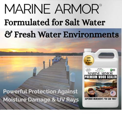 Seal It Green Xtreme Marine Wood Sealer | Plant-Based Non-Toxic Outdoor Wood Protection for Decks, Docks, and Wood Fence | Durable Water Sealer for Wood for Long-Lasting Performance, Clear