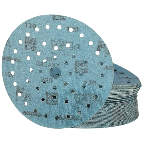 Mirka Galaxy Multifit 6 Inch Ceramic Discs, 120 Grit, Hook & Loop, 50 Pack - size: Grit 120