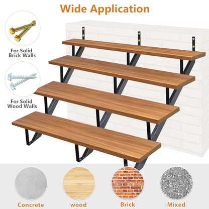 Steel Stair Riser 4 Step, 34.6" H Metal Stair Stringers for Deck - size: 4 Step