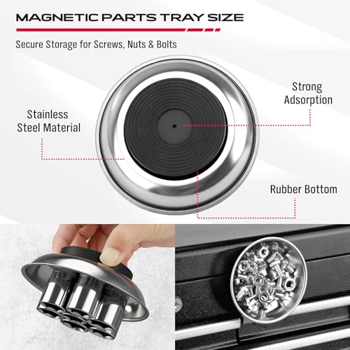 4 Pack Telescoping Magnetic Pickup Tool with 3in 4in 6in Magnetic Parts Trays, Magnet Flexible Spring Stick, Magnet Retrieving Sweeper for Nail, Screws & Metal Debris Workshop Garage - style: 4 Pack - Flexible Bendable & 3 Trays