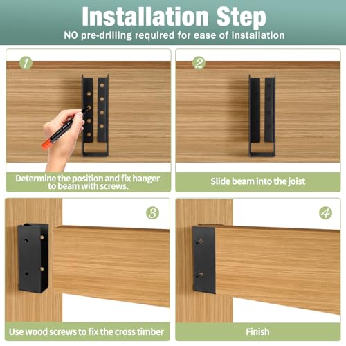 2x6 Joist Hanger 24PCS,Outdoor Trim Concealed-Flange Joist Bracket - size: 24pcs, style: 2''x6''