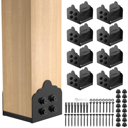 8x8 Post Base, 8Pcs Stainless Steel Adjustable Post Anchor Bracket - size: 8x8