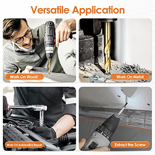 18Pcs Screw Extractor and Left Hand Drill Bits Set, Easy Out Bolt Extractor - size: 18Pcs
