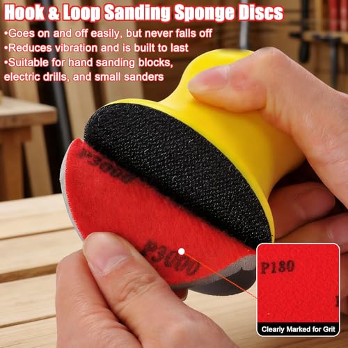 MAXMAN 20Pcs Sanding Sponge Set, 3" Foam Sanding Pads, 500-600Grit for Wood - style: 500-600 Grit