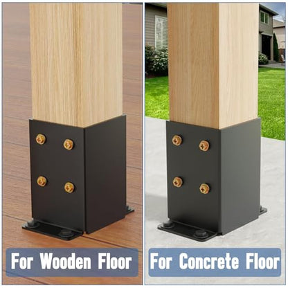 4x4 Post Base, Heavy Duty Post Anchor with Anti-Corrosive Partition - size: 4"x4"