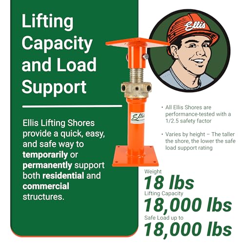 Ellis Light-Duty Lifting Shores, Adjustable Screw Jack Post, 14" to 22" - size: 14" - 22"