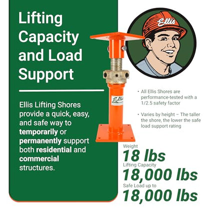 Ellis Light-Duty Lifting Shores, Adjustable Screw Jack Post, 14" to 22" - size: 14" - 22"