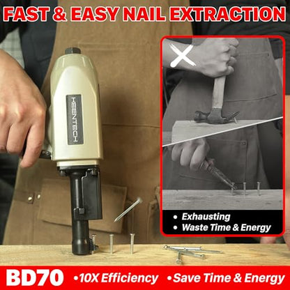KEENTECH Pneumatic Nail Puller,Fast & Labor-Saving Nail Remover Tool,BD70 - size: BD70