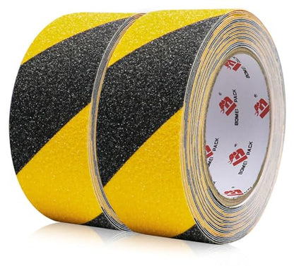 BOMEI PACK Anti Slip Traction Tape,2 Inch x 16.5 Ft,Heavy Duty Non Slip Tape,Grip Tape for Stairs, Tread Step, Indoor & Outdoor Use,Waterproof Stairs Non Skid Treads (Black & Yellow) - color: Black & Yellow