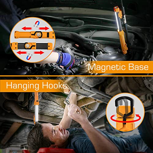 EverBrite 1000LM Work Light, Rechargeable Magnetic Flashlight, Orange - color: Orange