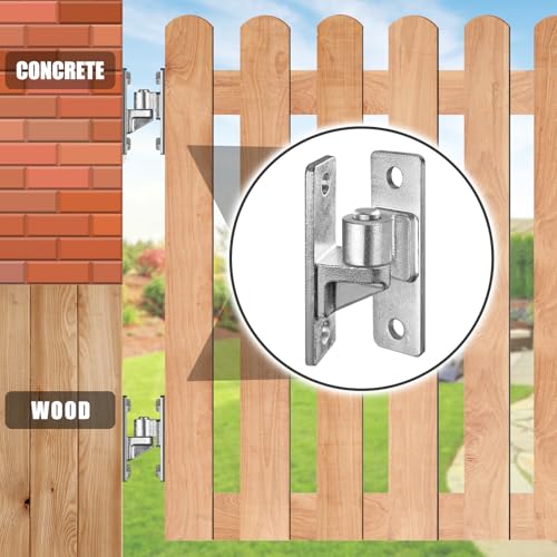 Insaga Wall Mount Gate Hinges Heavy Duty (4Pack), Hot-Dip Galvanized Steel, 600LB Load Capacity, Universal Fit for Wood, Concrete & Brick Posts, Outdoor Farm Fence Gate Hardware Kit (4.9"x1.5") - color: Silver-4Pack