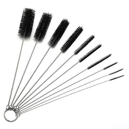 Long Straw Brush, Nylon Pipe Tube Cleaner 8.2-ihch 10 Different Diameters Set of 10 - size: 10 piece set
