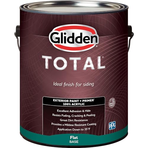 Glidden Total Exterior Paint & Primer All-in-One, Strawflower/Red, Flat, 1 Gallon - color: Strawflower, size: 128 Fl Oz (Pack of 1)