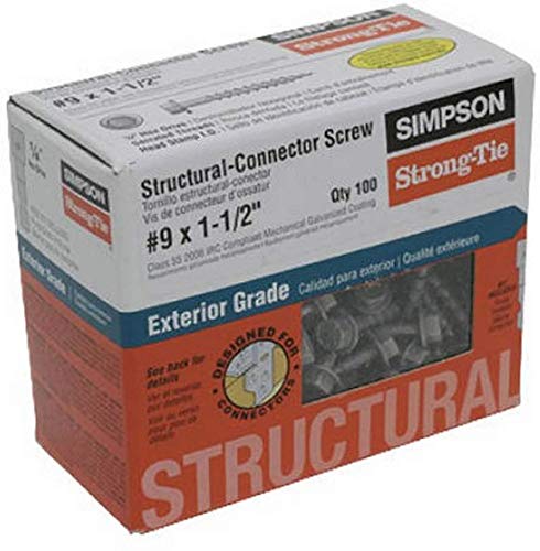 SD9112R100 No.9 by 1-1/2-Inch Structural-Connector Screw, 100-Pack (`Structural-Connector Screw-100-Pack)