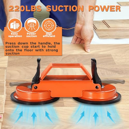 REXBETI Floor Gap Fixer Tool, Plank Gap Repair Kit, Heavy Duty Suction Cup - size: 5