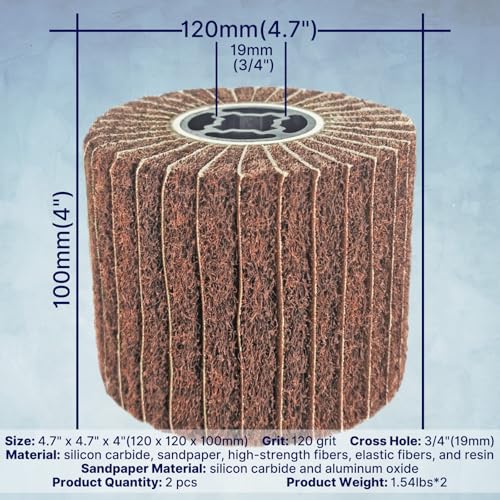 JONAS C 2 Pcs 4.7" x 4" 120 Grit Surface Conditioning Drum - style: 120 grit with sandpaper