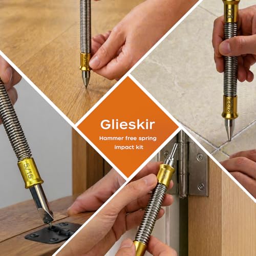 Glieskir 4-Piece Dual-Head Nail Setter, Hinge Pin Punch and Cold Chisel Set