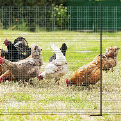 Non Electric Fence Netting 40" x164' Poultry Fence with Double Spiked Post