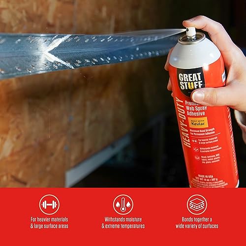 Great Stuff Heavy-Duty Web Adhesive 14 oz Aerosol 3 Pack - size: 3-Pack (14 oz), style: Heavy-Duty