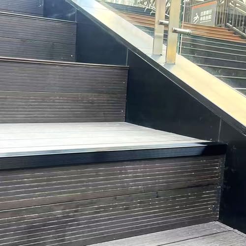 Non Slip Stair Nosing, Window Sill Nosing Plate, Staircase Ledge Guard, 10 Pieces Stair Edge Protector for Wood Stairs or Walking Surface, 1.5"X 2" Aluminum Tread, 48inch Long, Black - color: black