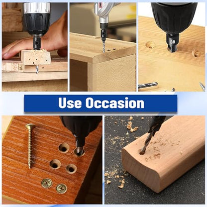 shengbenhao Countersink Drill Bit Set 11PCS Counter Sink Drill Bits Wood