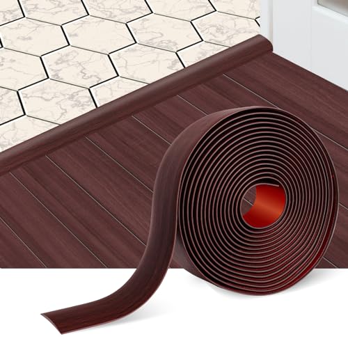 FONUNO Vinyl Floor Transition Strip Self Adhesive Threshold Strip 1.57" W - color: Coffee, size: 4cm, 10Ft