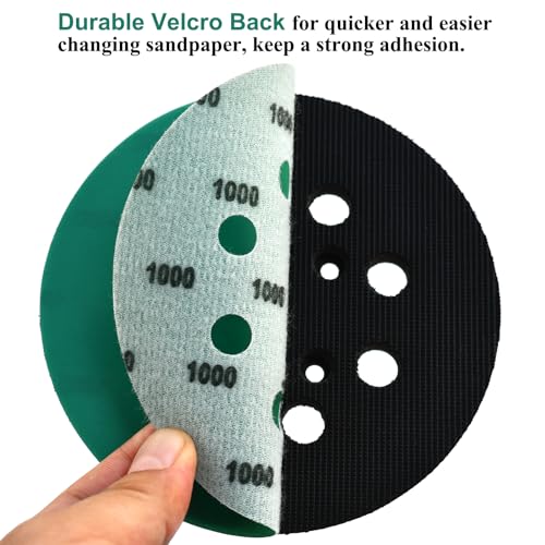 5-Inch 8-Hole Wet Dry Sanding Discs 1000 Grit Sandpaper, 50-Pack - style: 1000 Grit, 50 Pack