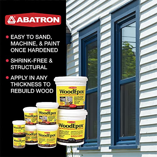 Abatron WoodEpox Kit - 2 Gallon - 2-Part Structural Epoxy Adhesive and Wood Hardener - Wood Filler Putty - size: 256 fluid ounce